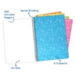 6 subject spiral notebook